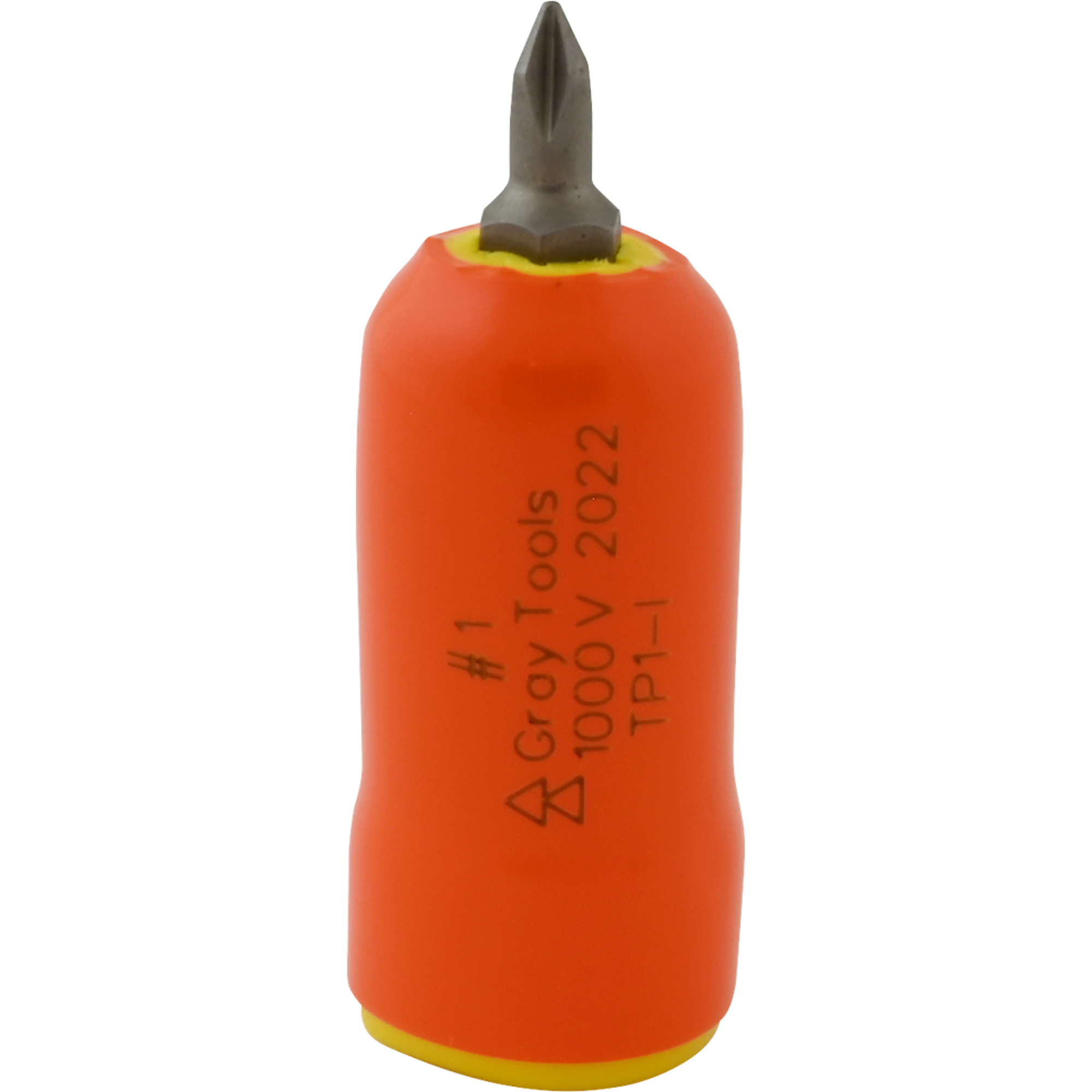 Gray Tools, No. 1 X 3/8in. Drive Phillips 1000V Insulated Socket, Drive Size 3/8 in, Model# TP1-I